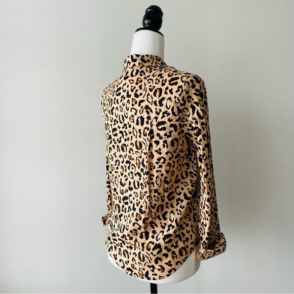 Long Sleeve Leopard Casual Button Down Shirt - Picture 11 of 14